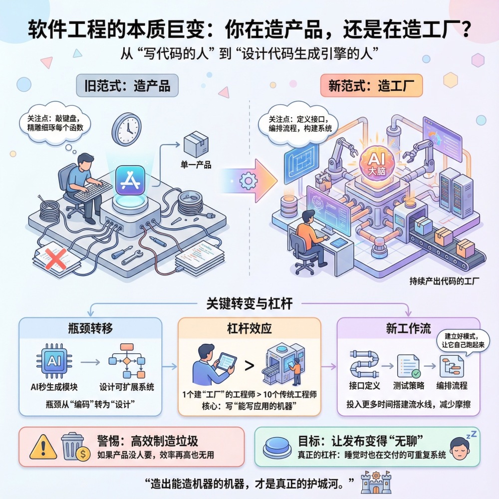 軟件工程的本質(zhì)已變 你在造產(chǎn)品，還是在造工廠？